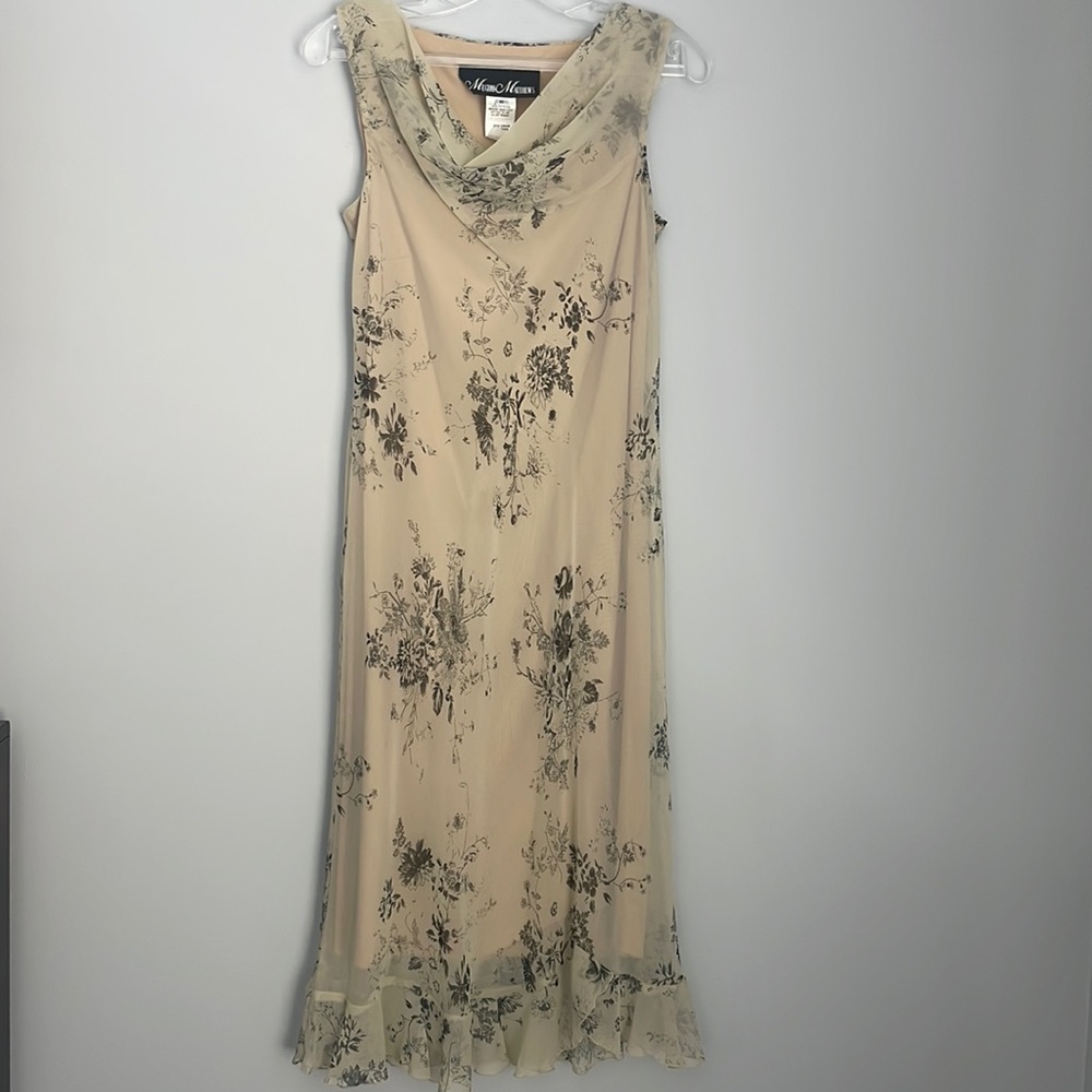 Tan floral dress